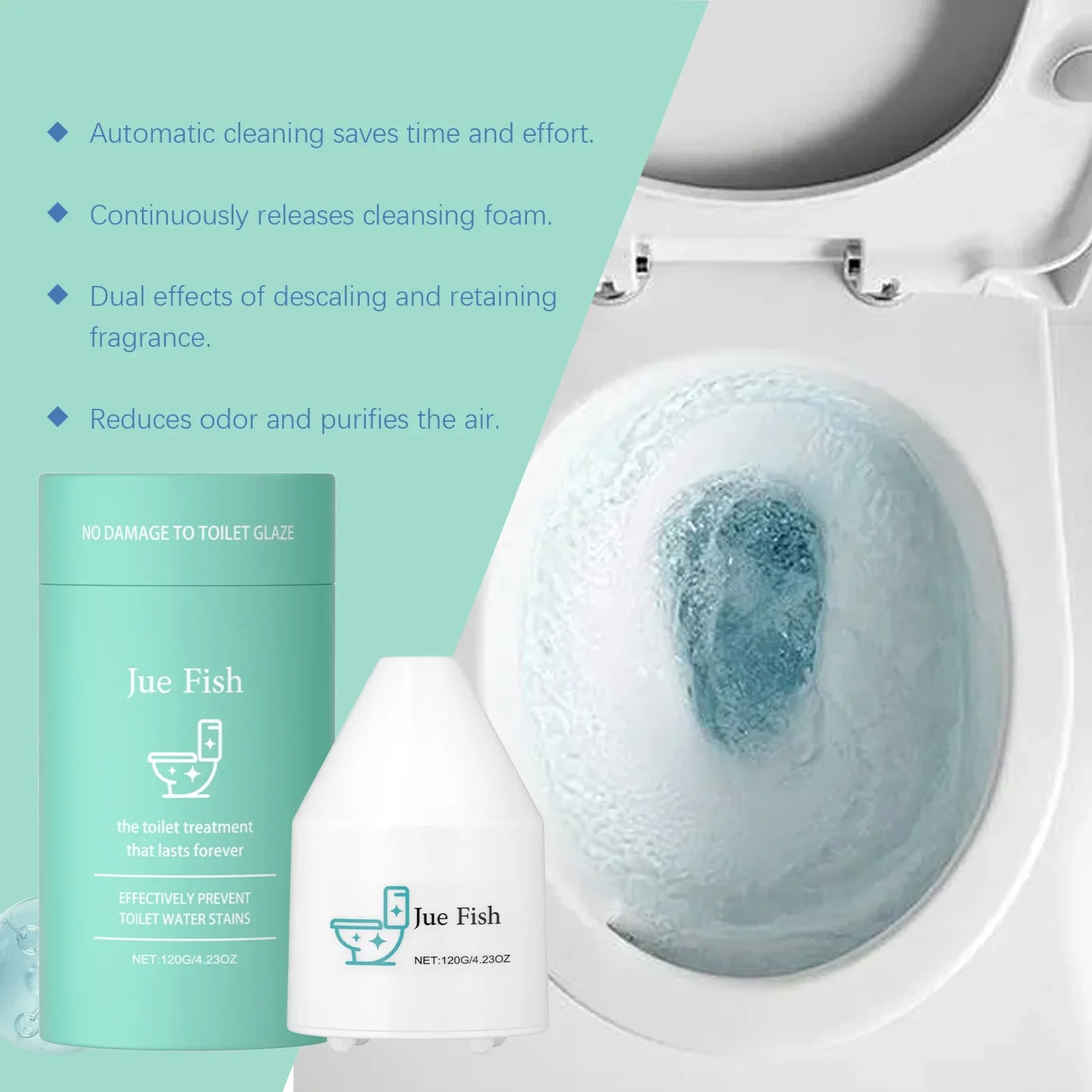 Jue Fish Automatic Toilet Bowl Cleaner – Tank Tabs 120g