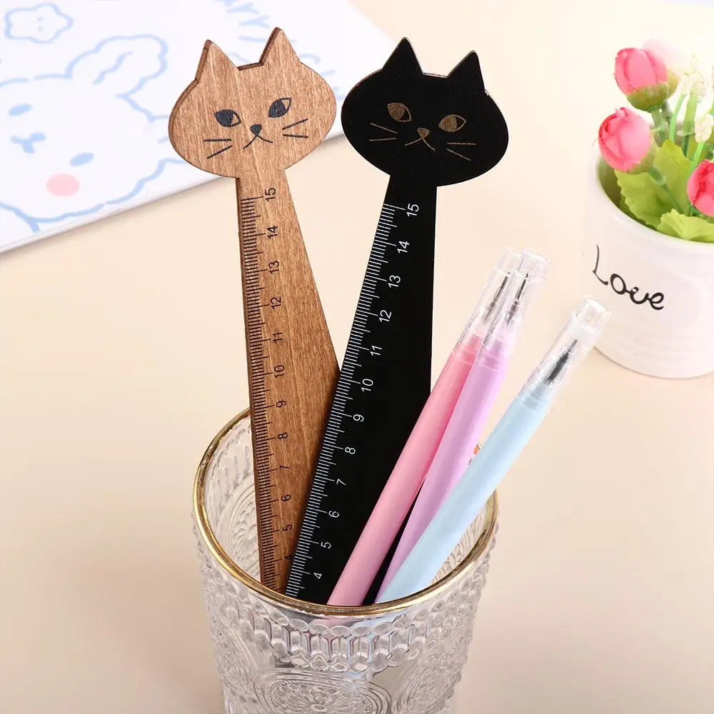 15cm/5.9inch 1PC Cute Household for School Office Home Cartoon Cat Sewing Ruler Student Tools Drawing Ruler Straight Ruler Peaceful Pleasures Health and Wellness
