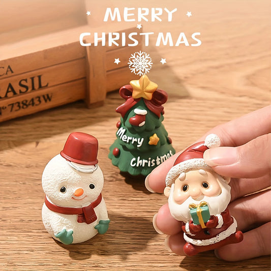 Personalized Resin Christmas Ornament Creative Mini Xmas Tree Santa Snowman Figurines Suitable for School Shop Peaceful Pleasures Health and Wellness Christmas Tree