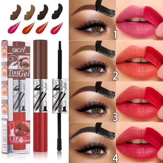 Tear-Off Eyebrow Gel And Tear-off Lips Stain Cosmetic Combined Long-Lasting Intense Color Sweat-Resistant Peeling Makeup Peaceful Pleasures Health and Wellness