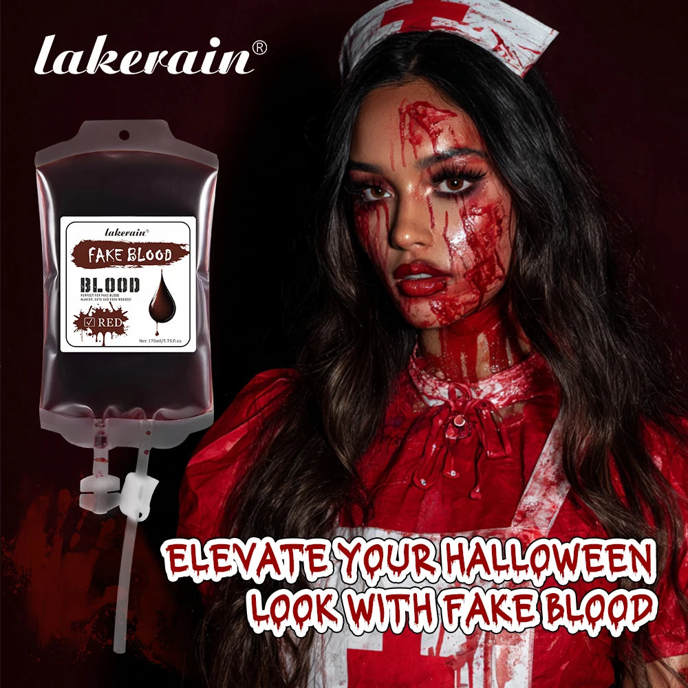 Lakerain 170ML Fake Blood Halloween Ultra-realistic Fake Blood Makeup Safe Non-Toxic Cosplay Horror Prop Party Decoration Peaceful Pleasures Health and Wellness