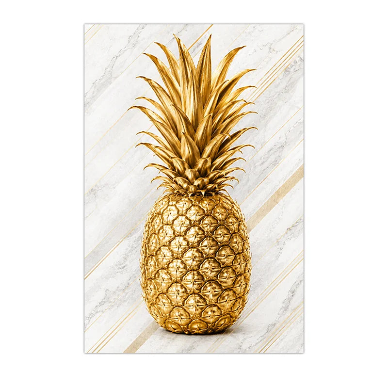 Nordic Luxury Marble Wall Art Gold Pineapple Canvas Painting Poster Print Bedroom Living Room Decor Peaceful Pleasures Health and Wellness 02 50x70cm NoFrame China Mainland