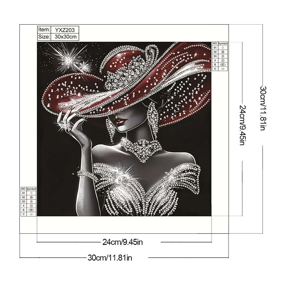5D DIY Partial Special Shaped Drill Diamond Painting Kit Girl Decoration 30x30cm Peaceful Pleasures Health and Wellness