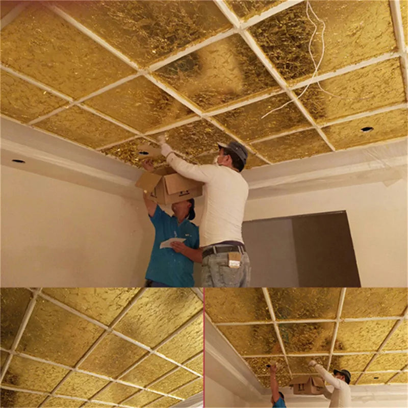 100/300 Sheets Imitation 24K Gold Foil Leaf for Crafts & Cake Decor