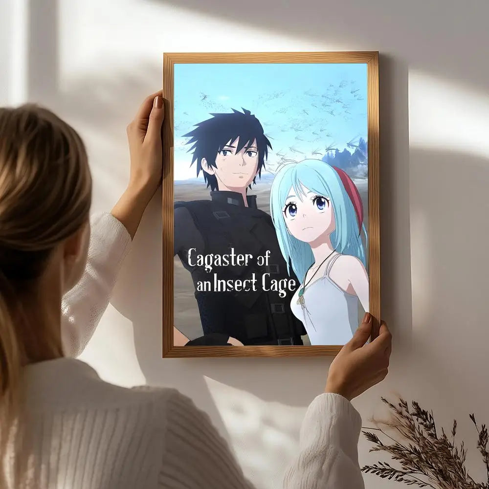 Cagaster of an Insect Cage Anime Poster | HD Self-Adhesive Wall Art Anime Wall Poster Peaceful Pleasures Health and Wellness White4 15X20cmNoframe
