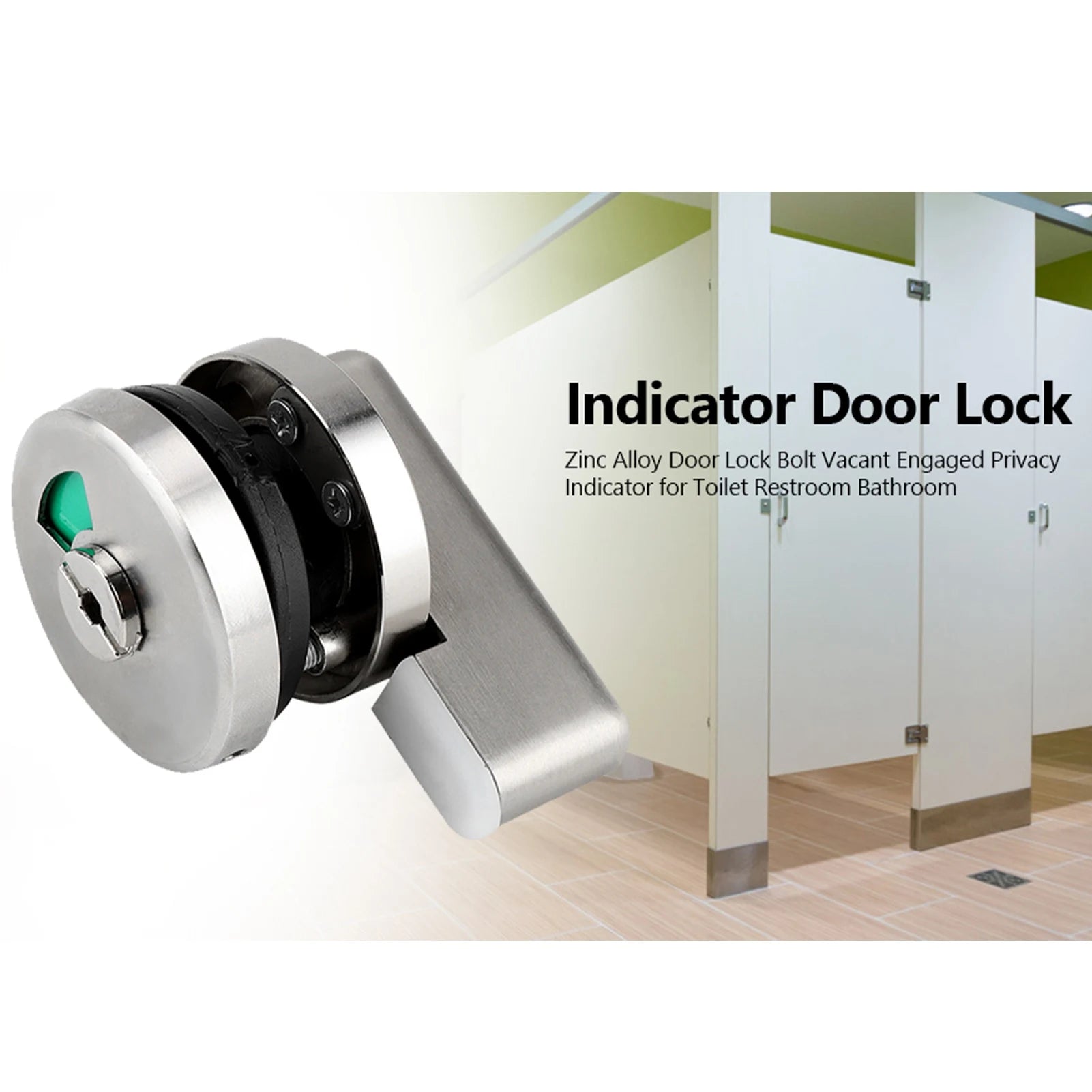 Door Indicator Lock Zinc Alloy Door Lock Vacant Engaged Indicator for Toilet Restroom Bathroom Peaceful Pleasures Health and Wellness