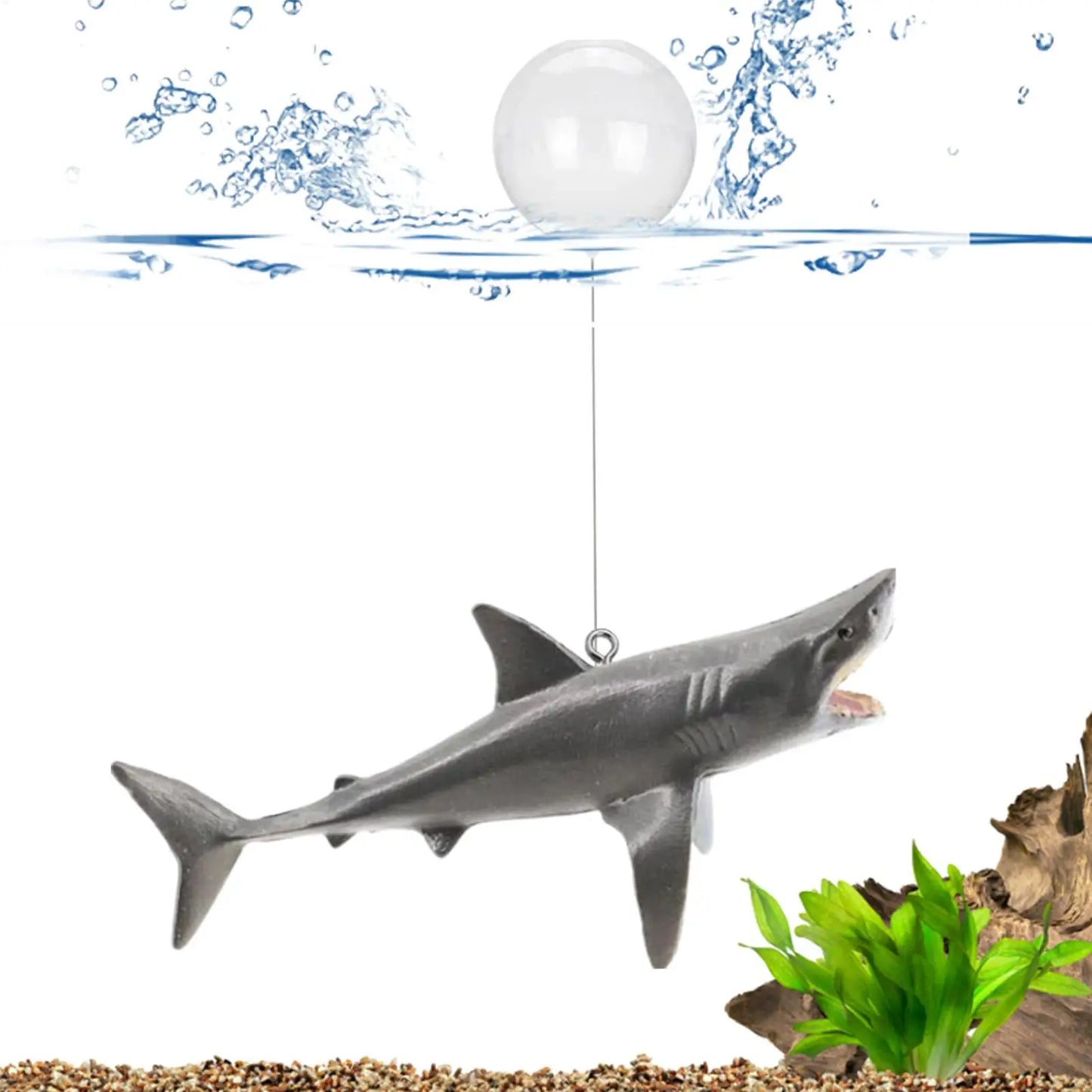 Floating Shark Aquarium Landscape Decoration With Adjustable Position Floating Artificial Aquarium fish Ornaments Decoration Peaceful Pleasures Health and Wellness