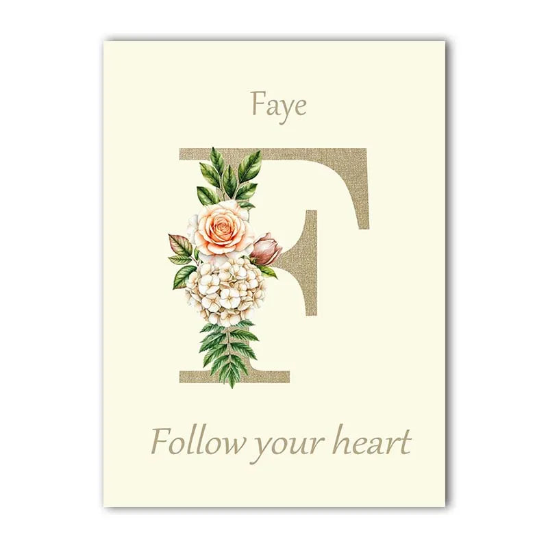 Custom Name Nursery Canvas Art | Bunny Floral Kids Wall Decor Nursery Canvas Print Peaceful Pleasures Health and Wellness D 15x20cm No Frame China Mainland