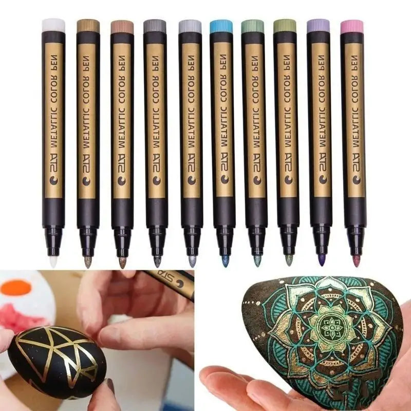 10 Colors Exquisite Metal Marker Paint Pen Art Permanent Writing