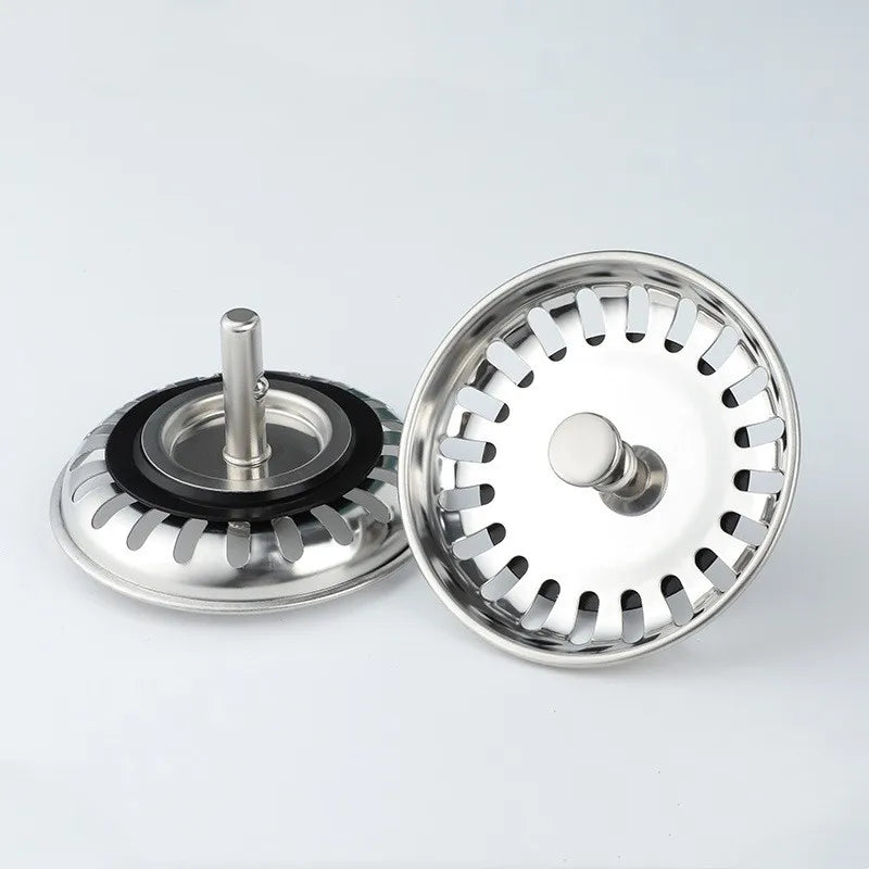 Stainless Steel Kitchen Sink Strainer & Stopper | 80mm Drain