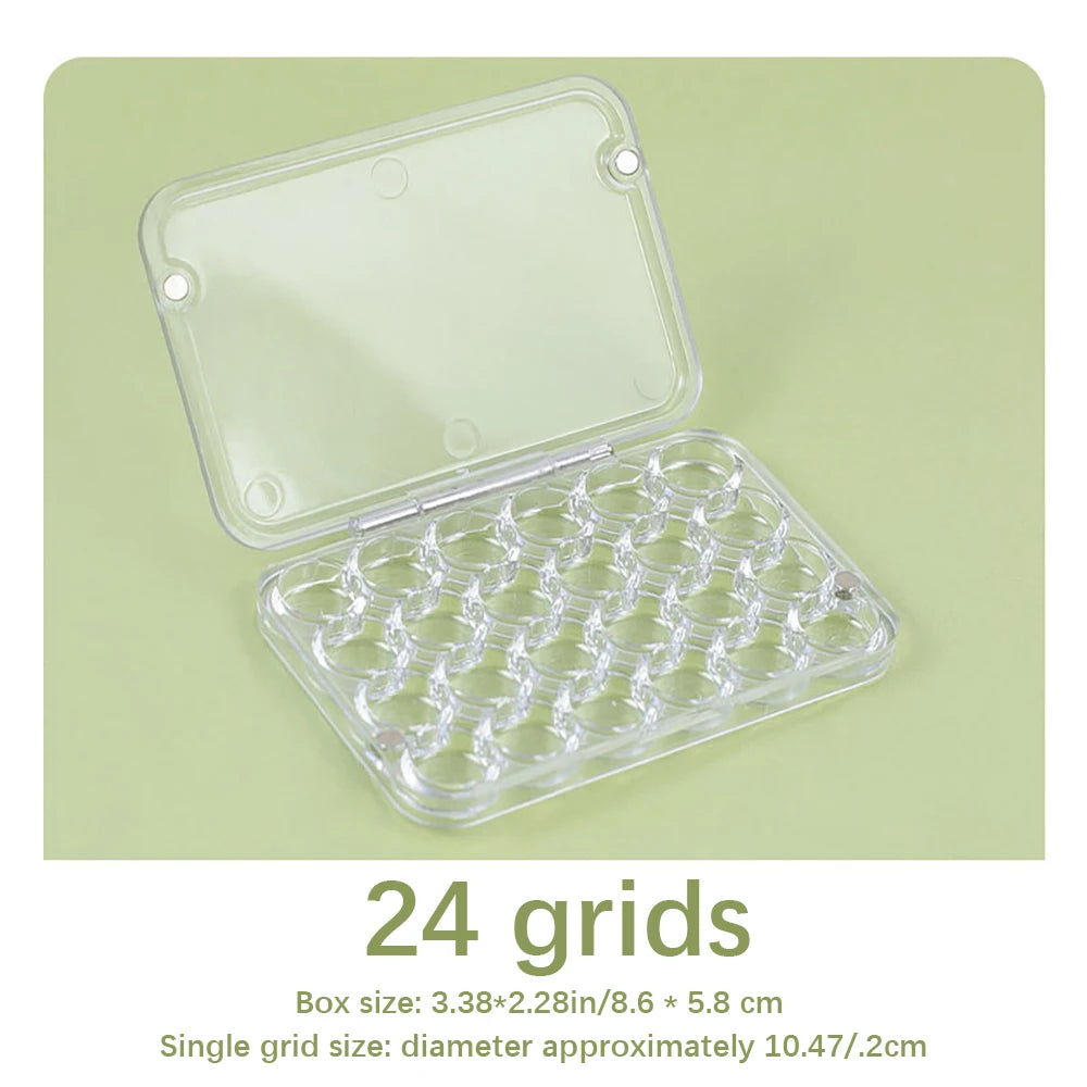 24 Grid Watercolor Pigment Packaging Box Portable Small Capacity