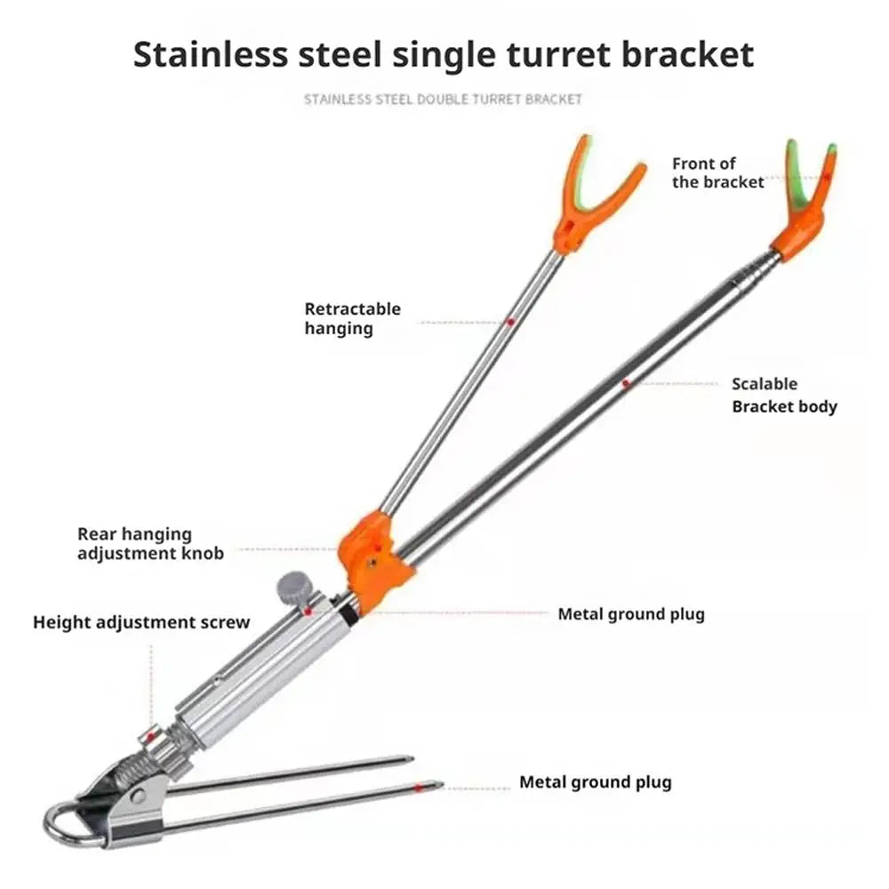 Telescopic Fishing Rod Holder 1.5–2.4m Adjustable Steel Stand