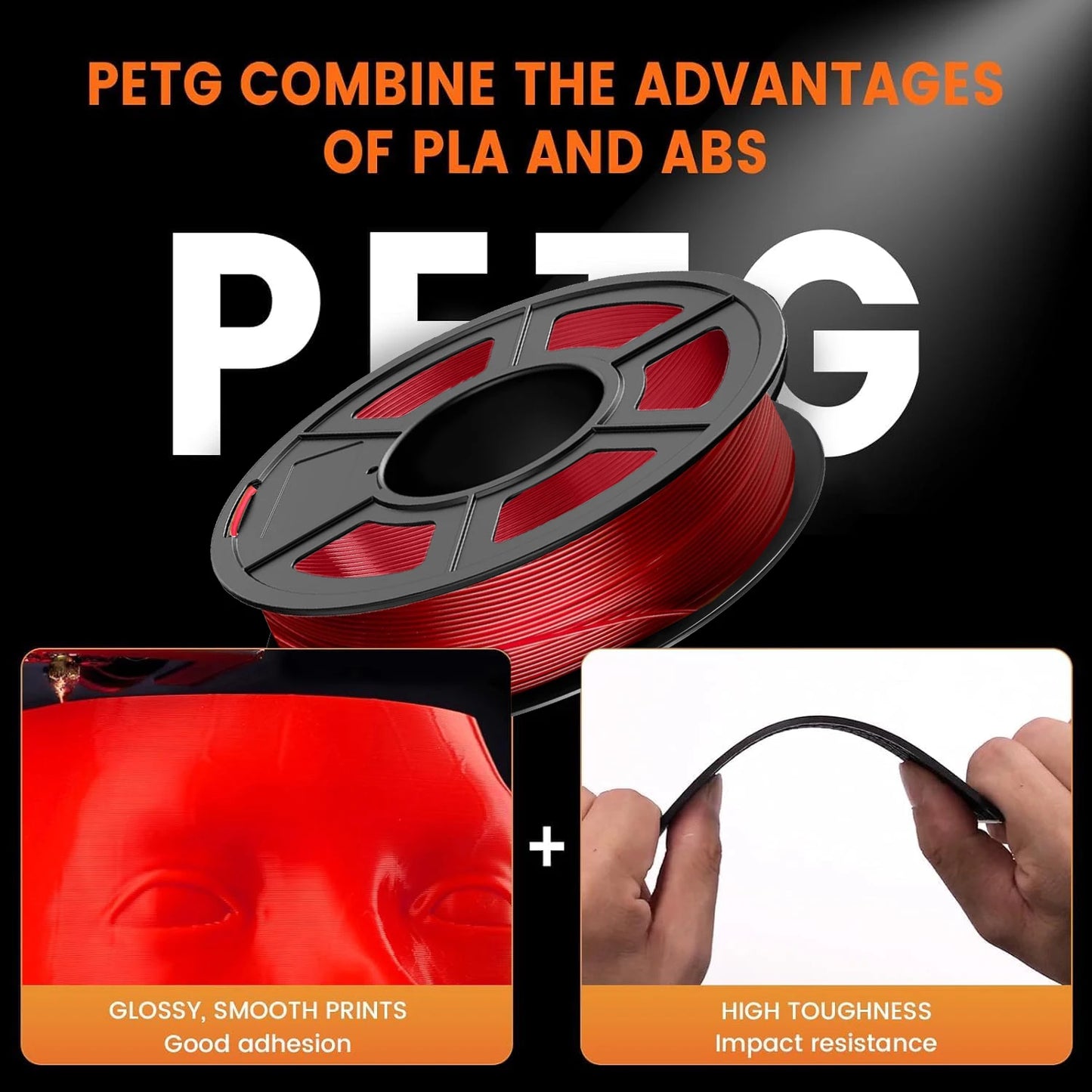 3D Maliang PETG Filament 1.75mm Translucent 600mm/s | 250g–1kg