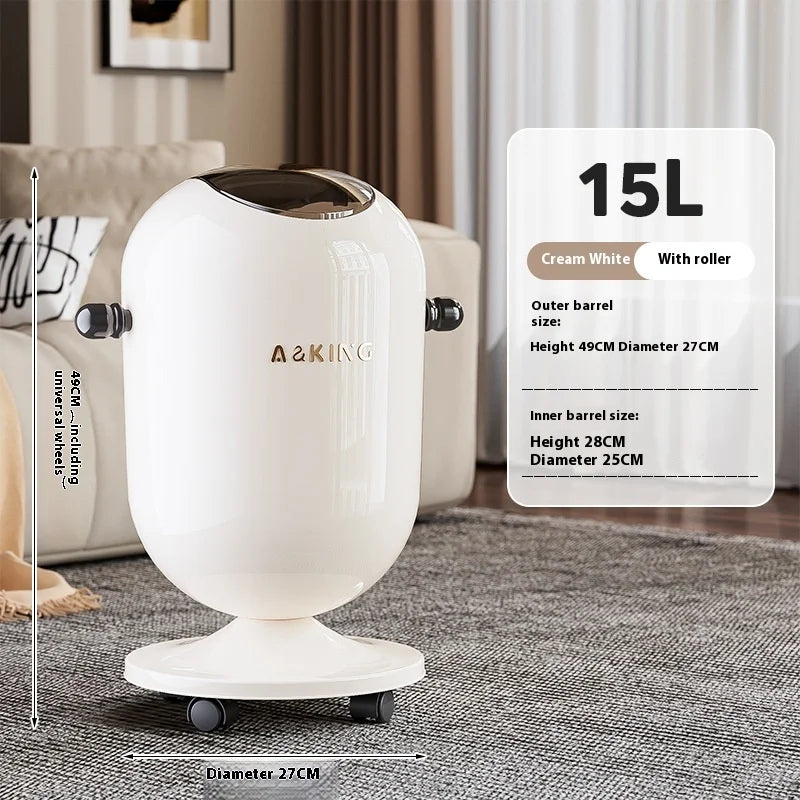 Touch-Free Stainless Steel Trash Can | Large Floating Lid Bin