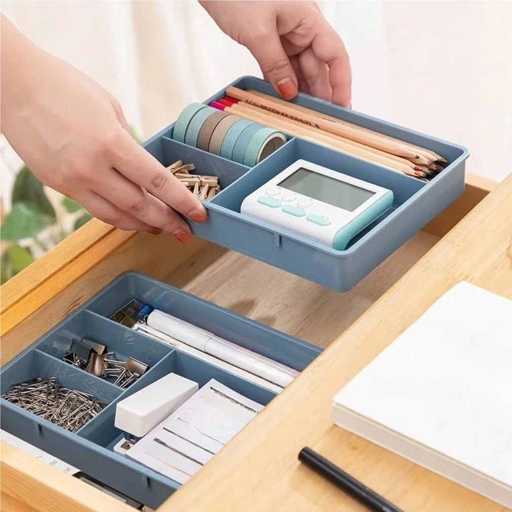 Desktop Drawer Organizer with Divided Compartments – Plastic