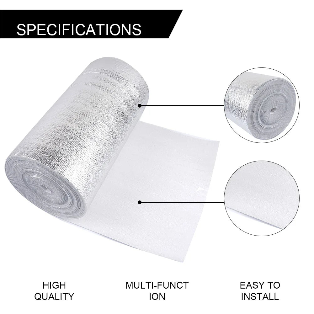 5M Aluminum Foil Radiator Reflective Insulation Film | 20–50cm