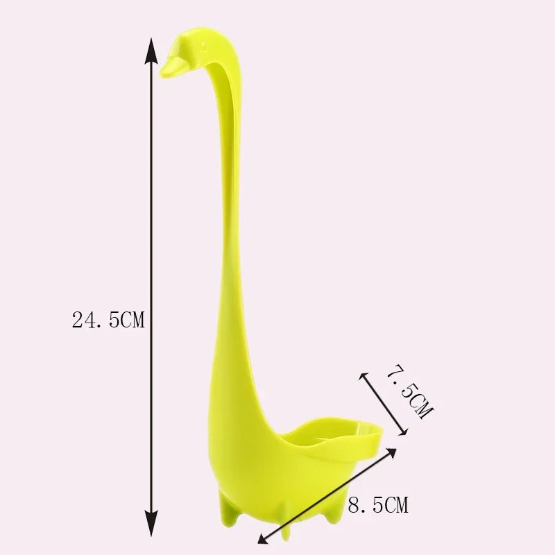 Food Grade PP Plastic Swan Strainer Spoon Long Handle Big Soup Spoon Hot Sale Creative Solid Color Kitchen Tableware Leak Spoon Peaceful Pleasures Health and Wellness