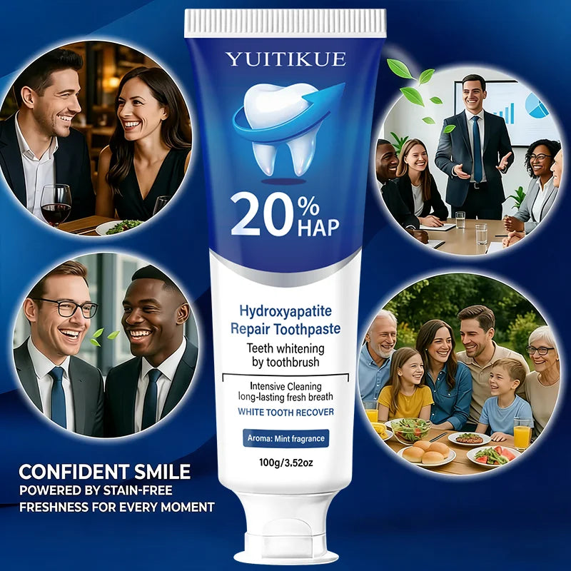20% Hydroxyapatite protects gum health, removes dental plaque and stains, freshens breath, deeply cleans, and brightens teeth Peaceful Pleasures Health and Wellness