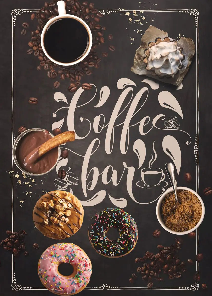 Nordic Coffee Canvas Wall Art | Café Kitchen Chalkboard Print