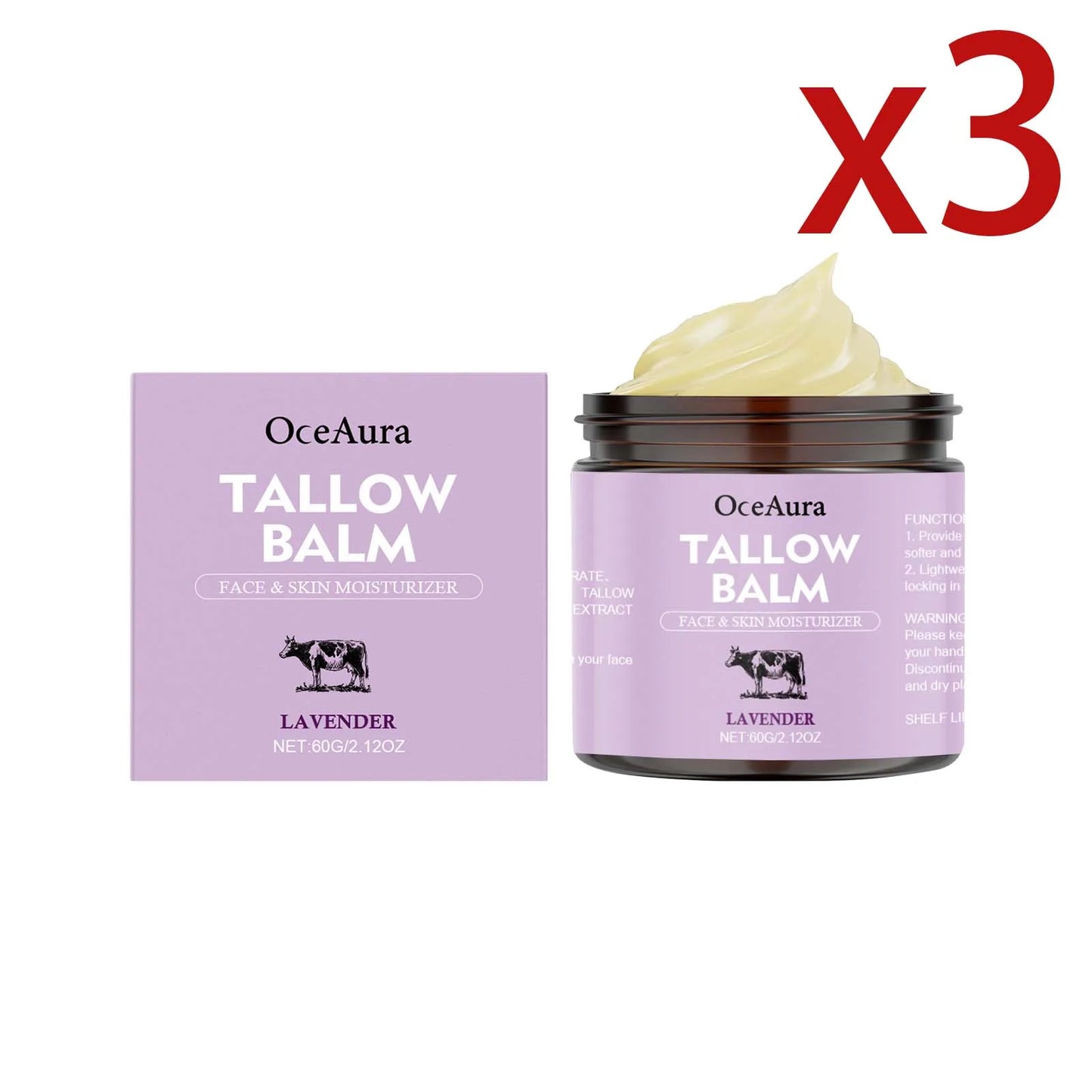 OceAura Lavender Tallow Moisturizing Body Cream 60g