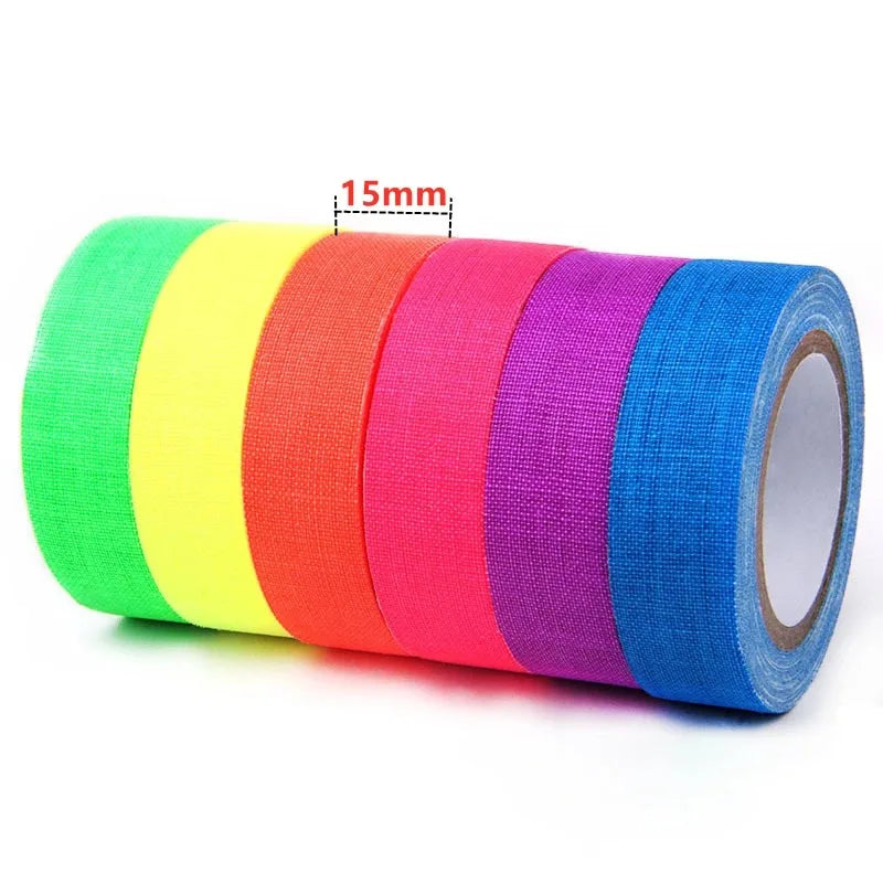 6-Color Neon UV Blacklight Tape Set – Fluorescent Party Tape