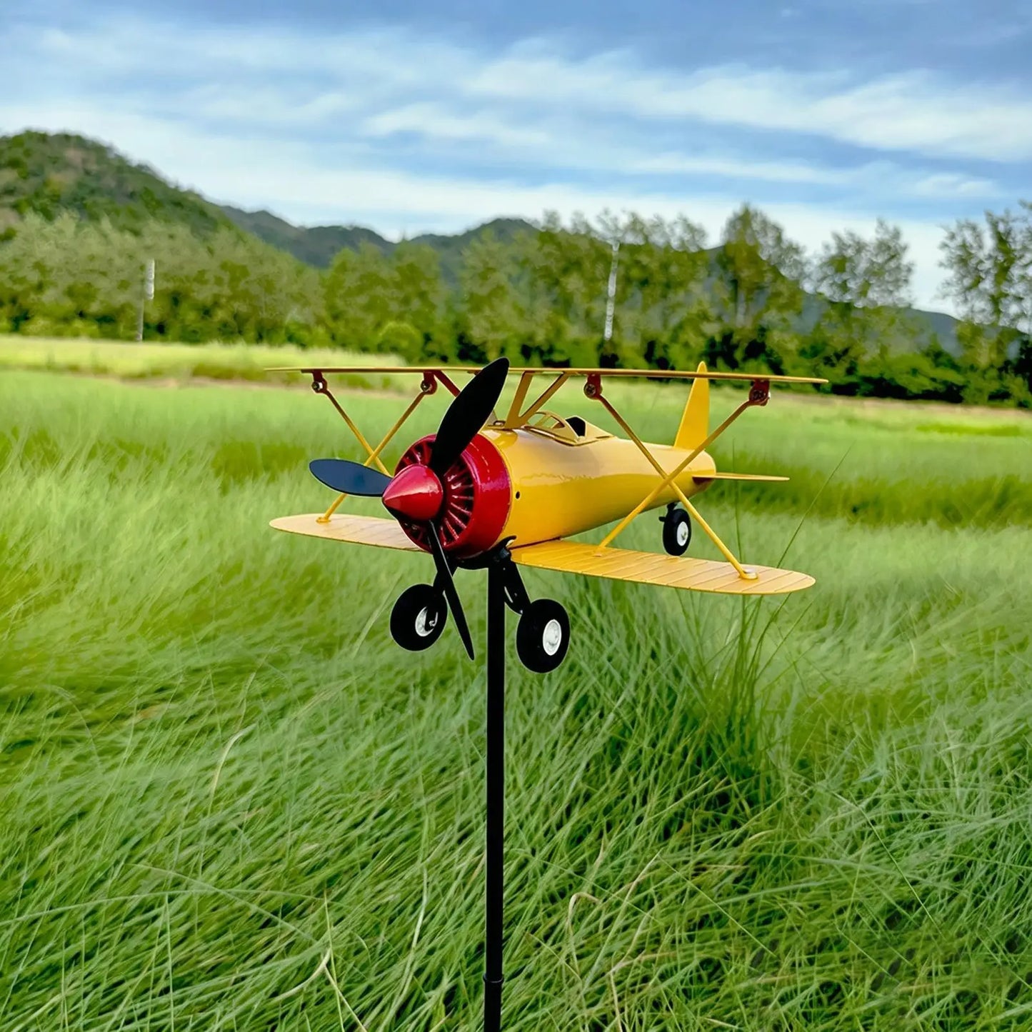 Metal Airplane Weathervane Wind Spinner | Garden & Lawn Decor