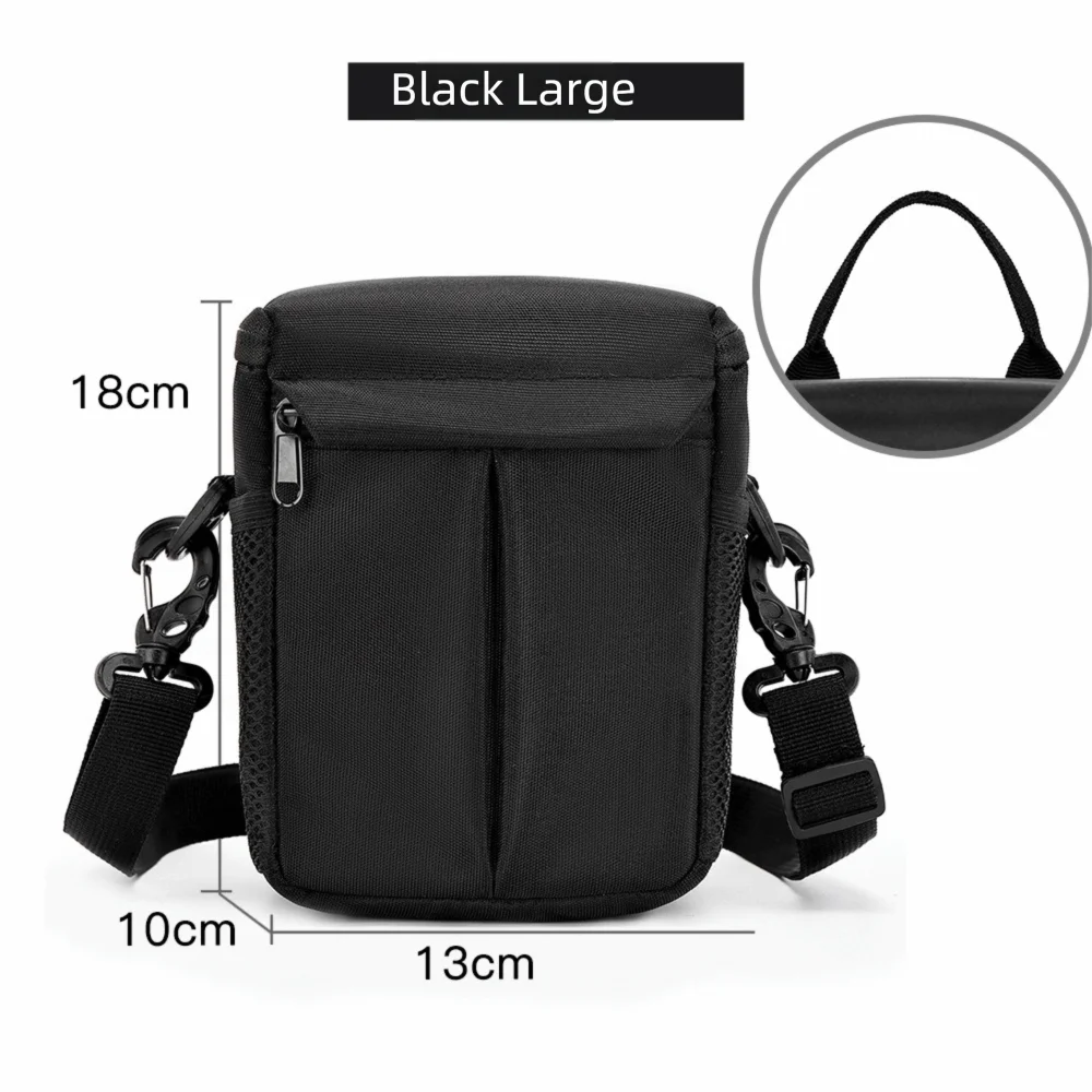 Durable Protective Bag Camera Bags Waist Pouch Single-Shoulder DSLR Pouch Lightweight Nylon Camera Lens Case Outdoor Travel Peaceful Pleasures Health and Wellness Black large