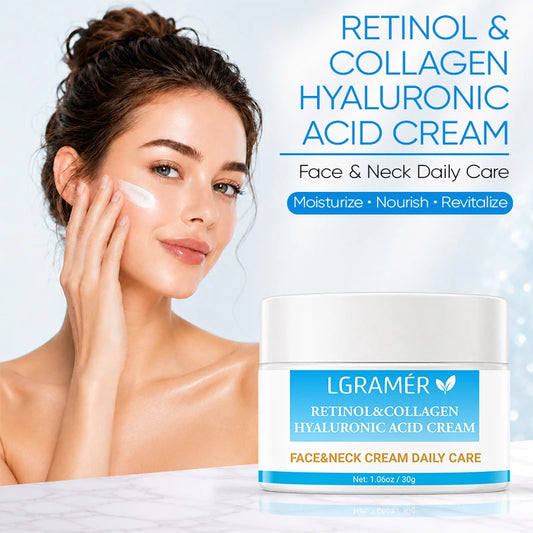 Retinol Face Cream Lifting Firming Soothing Repair Damaged Skin,Deep Collagen Nourishing Rejuvenation Improve Dullness Shrink Po Peaceful Pleasures Health and Wellness