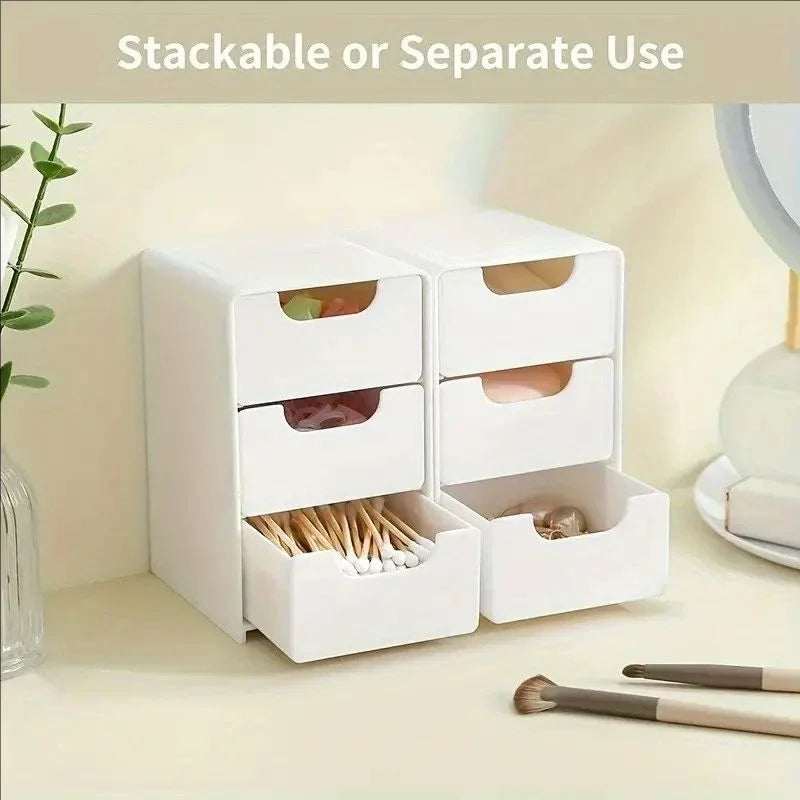 3-Tier Desktop Organizer with Drawers | Plastic Storage Box