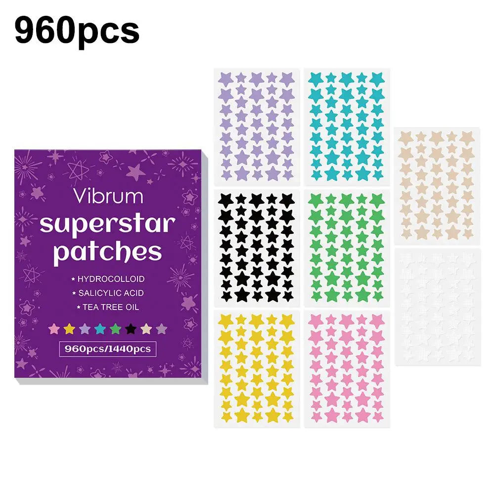 Colorful Star Hydrocolloid Pimple Patches | 960–1440 Pcs