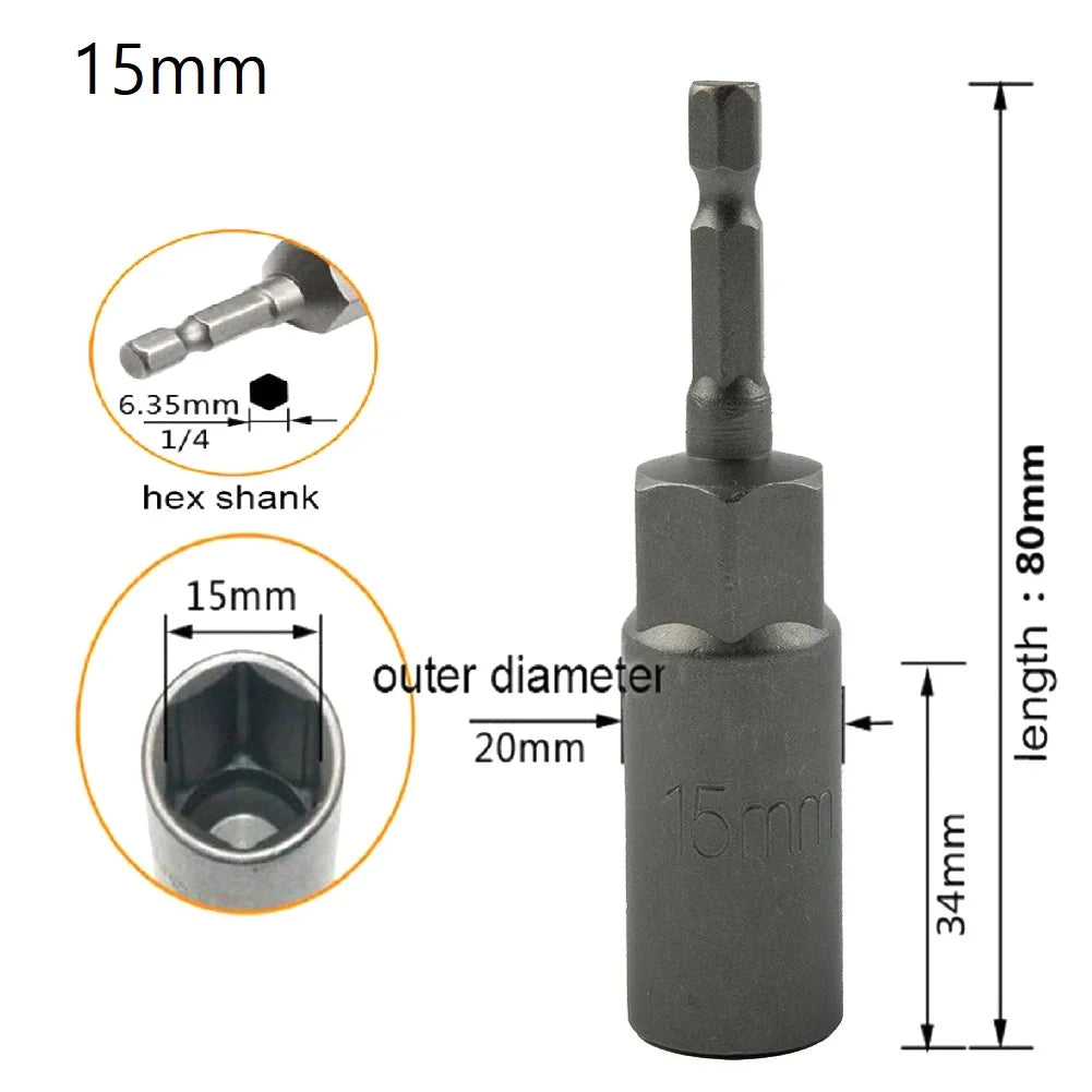 Length 1 Hex Sockets 5 5- Drive Magne Socket Impact Nut Bolt Drill