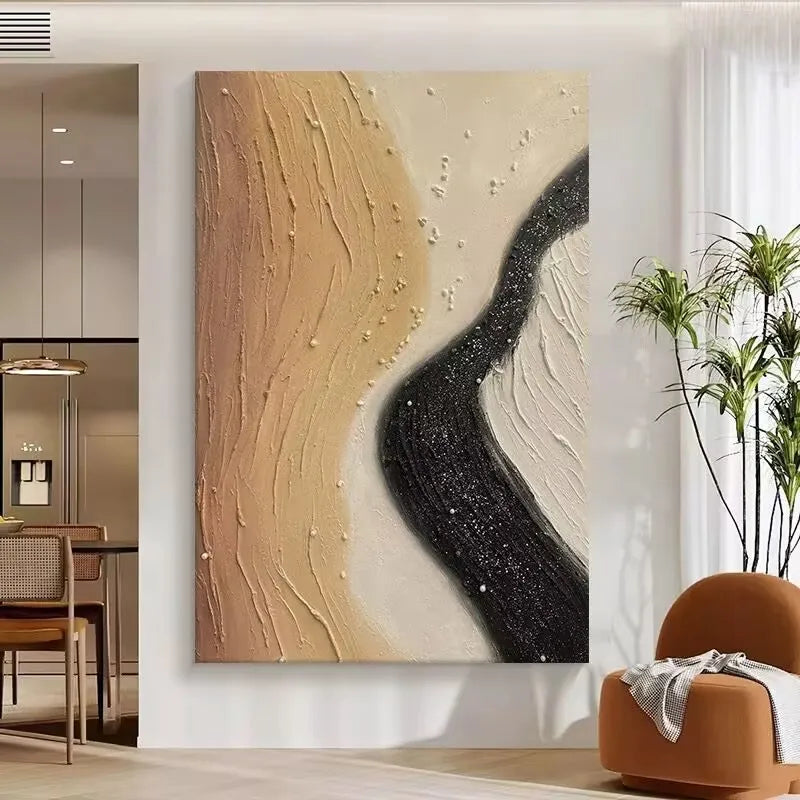 Modern Abstract Texture Oil Painting Poster On Canvas Handmade Landscape Wall Art Original Design for Living Room home Decorat Peaceful Pleasures Health and Wellness No frame 50cmx60cm