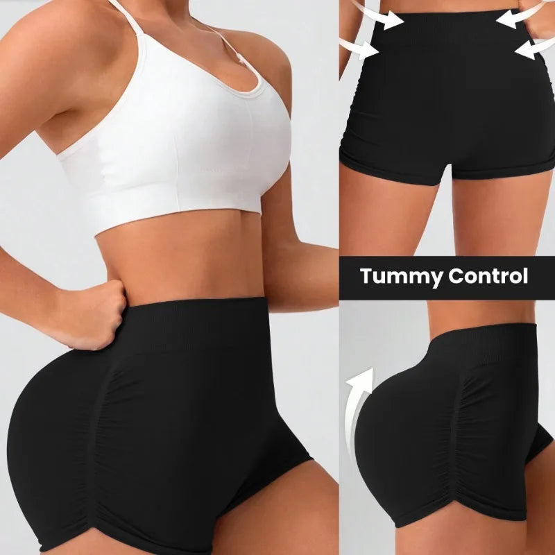 Women's Seamless Hip-Enhancing Yoga Shorts | Moisture-Wicking Yoga Athletic Shorts Peaceful Pleasures Health and Wellness