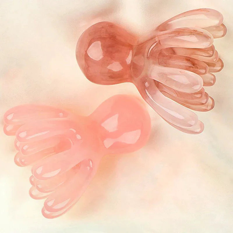 Resin Double Row Octopus Comb, Cute Head Massager, Hair Care, Meridian Scraping, Scalp Massage, Acupuncture, SPA, Gua Sha Massag Peaceful Pleasures Health and Wellness