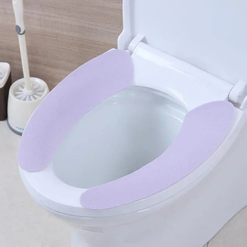 Soft Flannel Toilet Seat Cover Stickers – Washable 1 Pair
