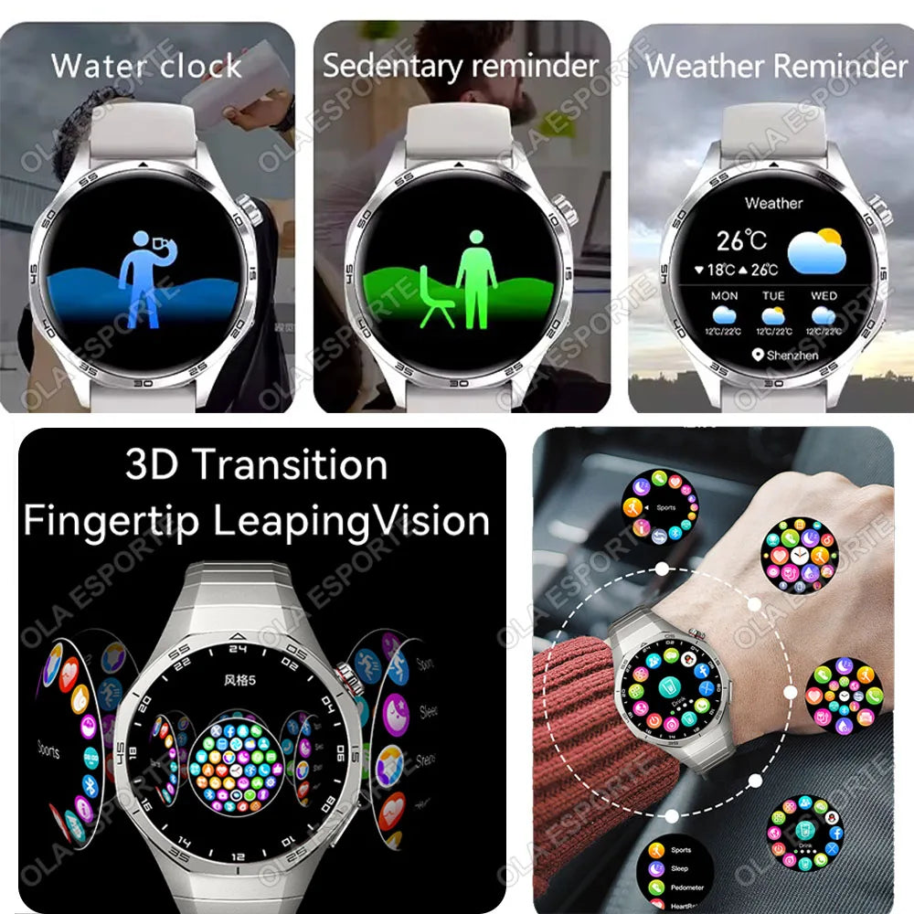 MA27 New Watch 5 Pro Smart Watch 1.53 Inch AMOLED Display Screen GPS Sports Tracker Smartwatch Men Women IP68 Waterproof Watches Peaceful Pleasures Health and Wellness