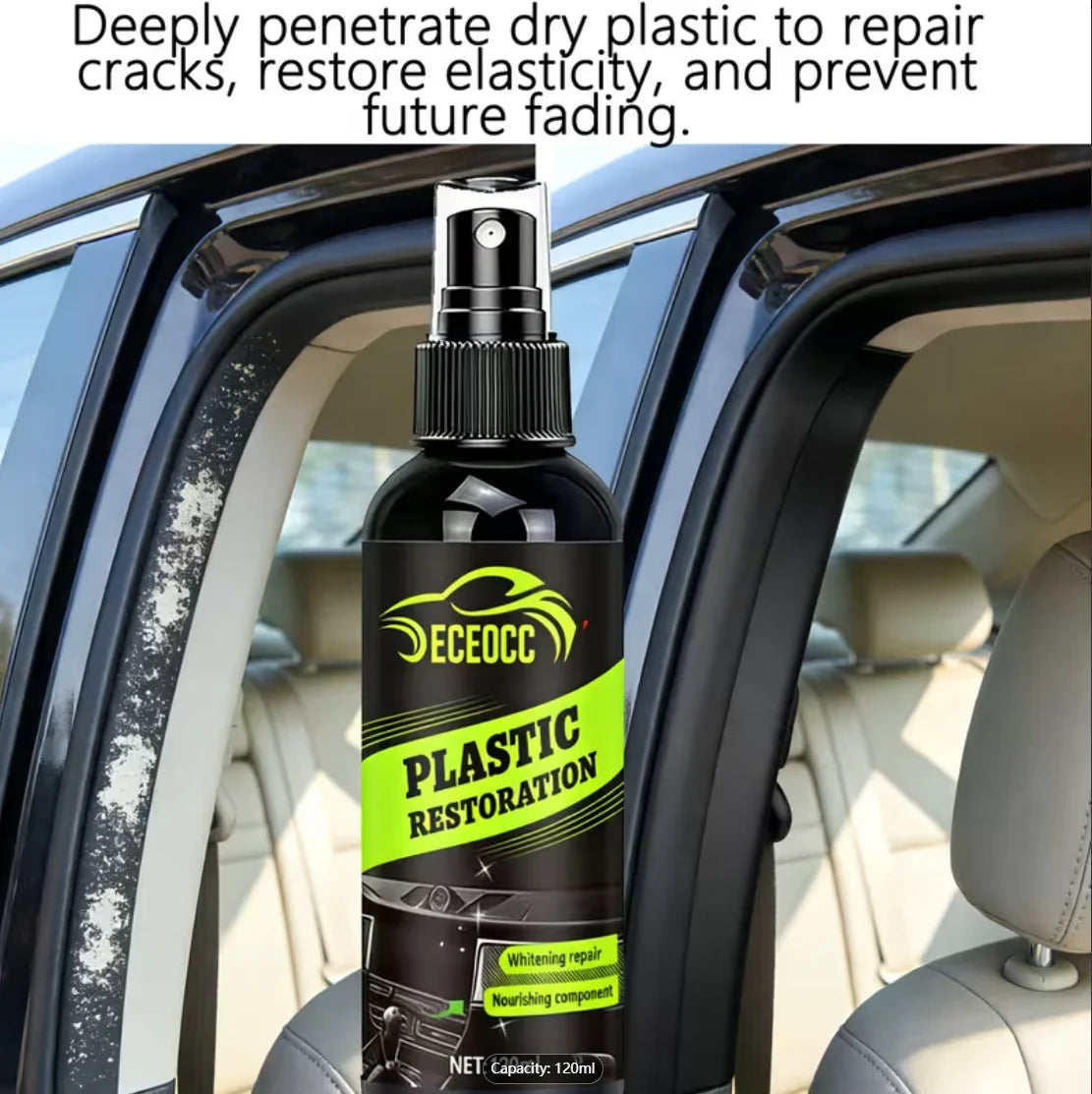 Auto Plastic, Leather & Tire Restoration Spray | Long-Lasting Shine