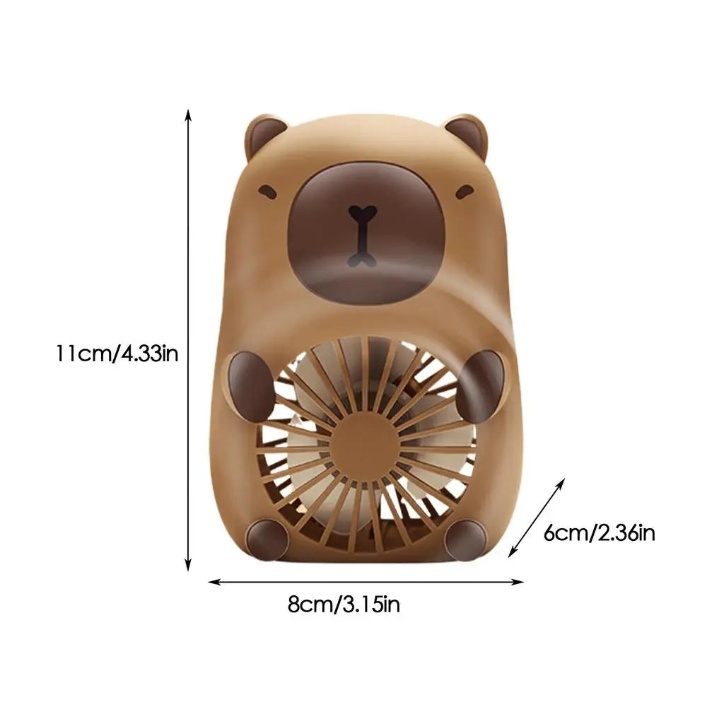 Animal Fan Portable Small Hand Fan USB Charging 3-Speed Air Coolers Personal Cooling Devices for All Ages Kids Girls Women Men Peaceful Pleasures Health and Wellness China Mainland Brown