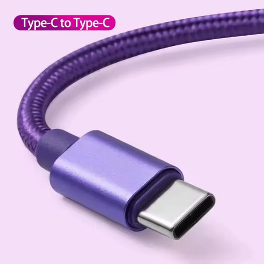 66W 5A USB-C Fast Charging Cable – Nylon Braided 1m 2m 3m USB-C Charging Cable Peaceful Pleasures Health and Wellness