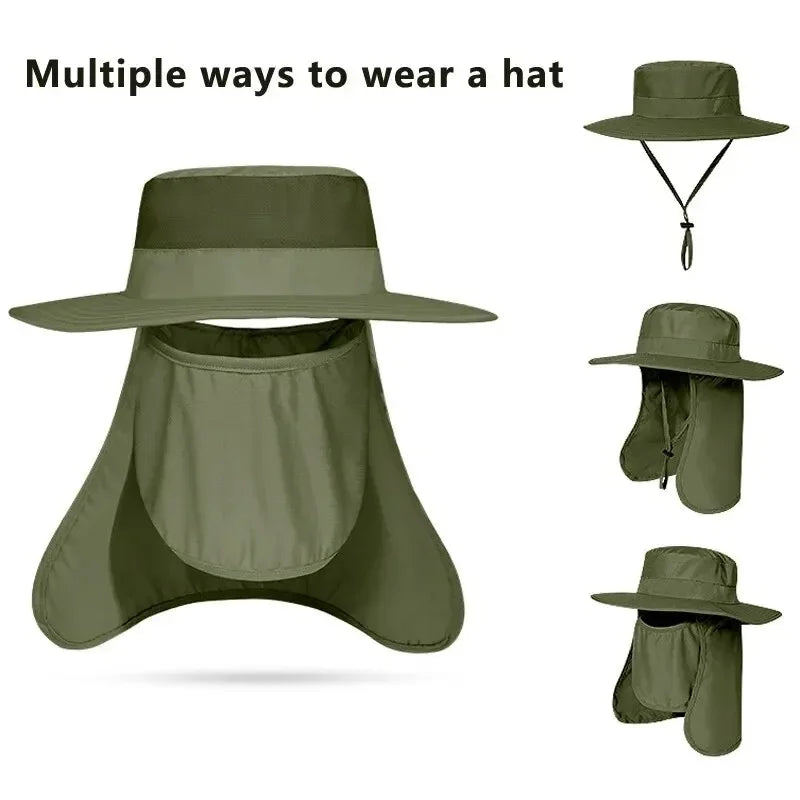 Summer Mountaineering Fishing Hat Men's UV Resistant Fisherman Large