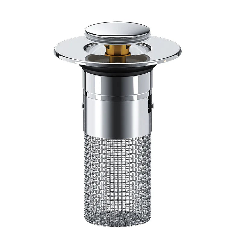 Stainless Steel Pop-Up Drain Stopper | Hair Catcher & Odor Guard