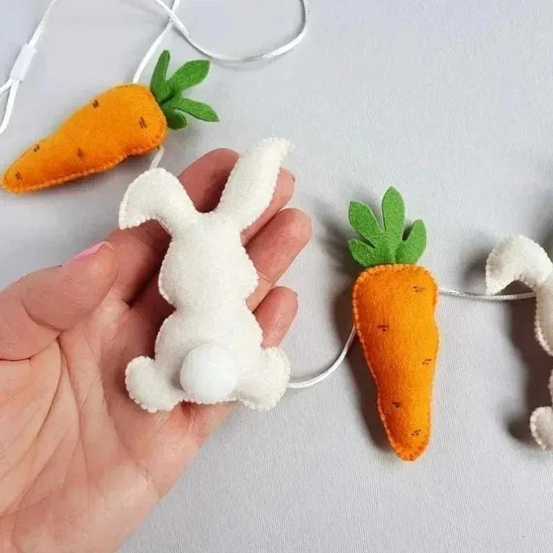 Easter Bunny & Carrot Garland – Spring Door Fireplace Banner