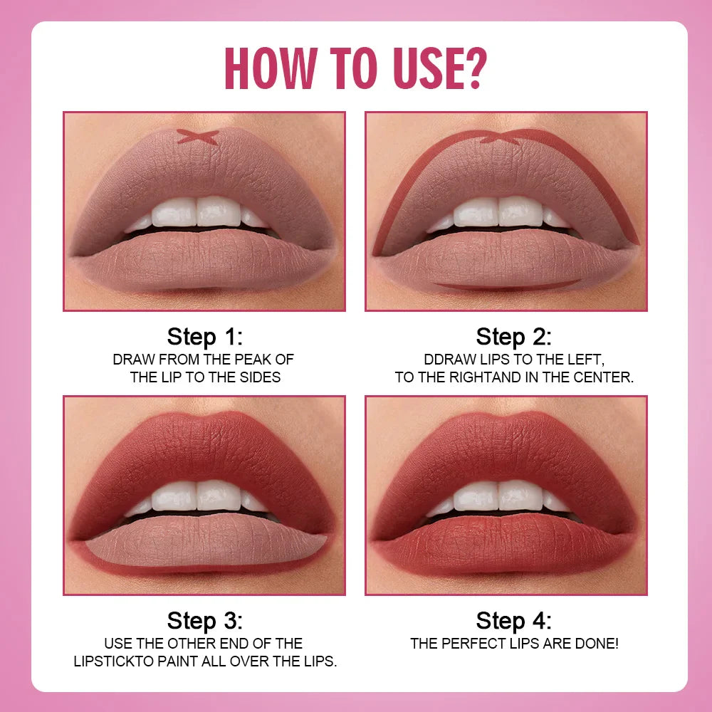 Rave Lady 2-in-1 Matte Lipstick & Lip Liner – 6 Colors