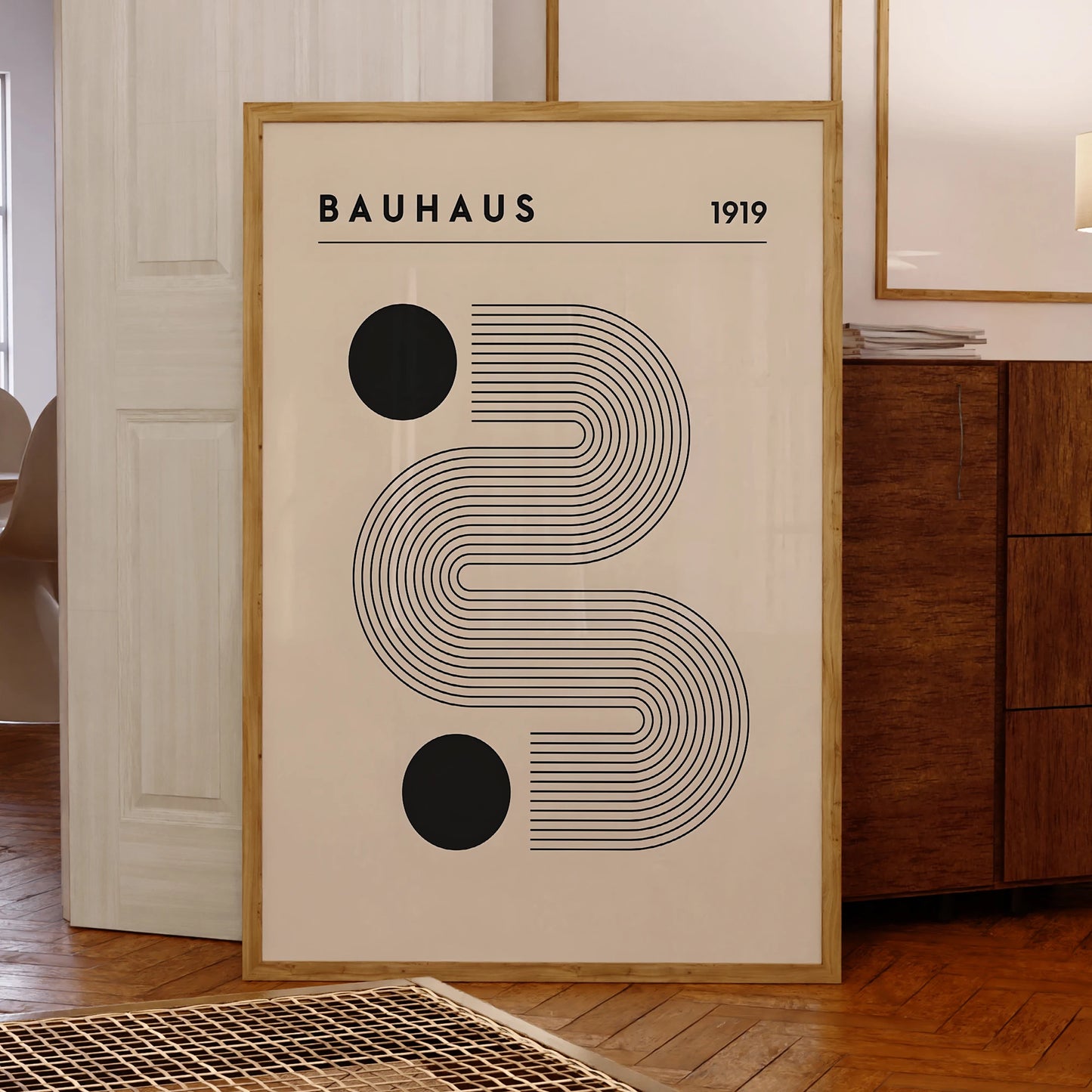 Modern Bauhaus Black & White 1919 Canvas Wall Art | Framed Print