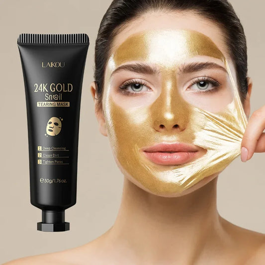 LAIKOU 24K Gold Sakura Peel-Off Face Mask – Brightening 50g Peel-Off Face Mask Oasis Select 24K Gold Snail