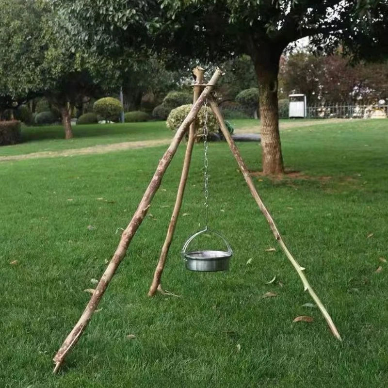 Adjustable Campfire Cooking Tripod | Stainless Steel BBQ Stand Campfire Cooking Tripod Peaceful Pleasures Health and Wellness