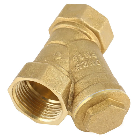 Brass Strainer Filter Valve Connector Quality Brass Durability Female Thread Strainer for Oil Water Industry Professional Use Peaceful Pleasures Health and Wellness Default Title