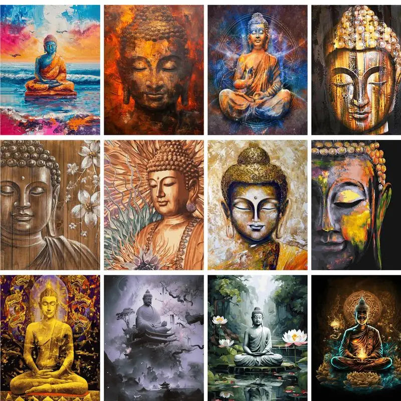 GATYZTORY Painting By Numbers Coloring By Numbers Buddha Canvas Painting For Adults Personalized Gift Handmade Diy Set Artwork Peaceful Pleasures Health and Wellness