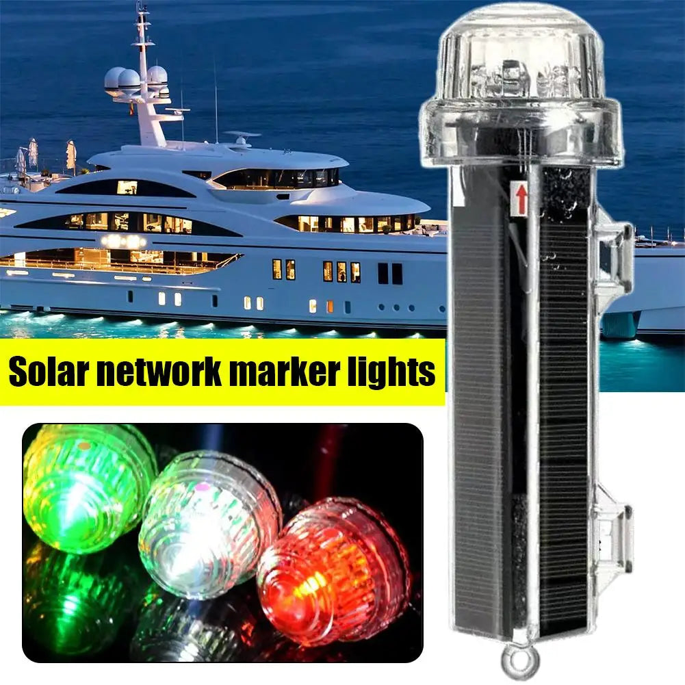Solar Marine Warning Light | Waterproof Night Fishing Signal Lamp Marine Signal Light Peaceful Pleasures Health and Wellness