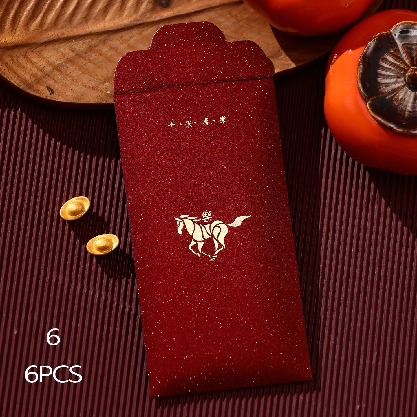 2026 Year of the Horse Red Envelopes 6pcs | Lucky Hong Bao